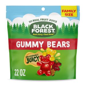Black Forest Gummy, Bears, Fruit Flavor, Deliciously Juicy, Made with Real Fruit Juice, 22 oz (EXP 07/15/26)