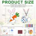Roowest Unfinished Easter Pre Cut Stained Glass DIY Stained Glass Craft Kit for Adult with Solder Wire, Flux Brush, Pens for Women Gifts Spring Home Decor(Bunny,2 Set)