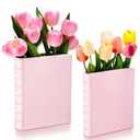Vesici 2 Pcs Ceramic Book Shape Vase for Flowers Cute Bookshelf Decor Vase for Book Lovers Gifts Unique Vases Home Decor for Bookshelf Dining Table Office Home