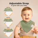 KeaBabies 8-Pack Organic Baby Bandana Bibs for Boys, Girls - Super Absorbent Triangle Baby Bibs for Drooling and Teething Infant, 100% Cotton Extra Soft for Newborn, Infant 0-36 Months (Hunter)