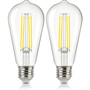 ALAMPEVER ST19 Dusk to Dawn LED Outdoor Light Bulb, 1400LM Sunlight Sensor Light Bulbs, 8W (100W Equivalent), 5000K Daylight White, Automatic Light Bulb for Porch, Patio, Garage, 2 Pack, Non-Dimmable