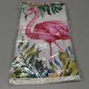 Hawaiian Flamingo Table Cloths, 3 Pack Disposable Plastic Rectangular Jungle Leaf Table Cover, Tropical Aloha Luau Theme Decorations for Summer Beach Pool Kids Birthday Cocktail Party Supplies