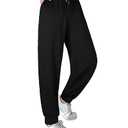 ASIMOON Sweatpants Women with Pockets Loose Lightweight Stretch Yoga Lounge Pants Comfy Drawstring Workout Jogging Pants Black Size M