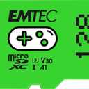 EMTEC Gaming Micro SD Card, MicroSDXC Memory Card for Nintendo-Switch, Wyze, GoPro, Dash Cam, Security Camera, 4K Video Recording, UHS-I A1 U3 V30 C10, up to 100MB/s (128, GB) (Green)