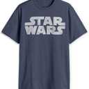 STAR WARS mens Simplest Logo Graphic Long Sleeve TeeShirt (X-Large, Navy Htr)