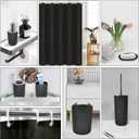 Black Bathroom Accessories Set, 9-Piece Bathroom Accessory Sets Complete with Trash Can, Shower Curtain, Vanity Tray, Soap Dispenser, Soap Dish, Toothbrush Holder, Toothbrush Cup and Toilet Brush