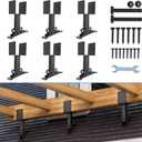 4"x4" Heavy Duty Roof Riser Brackets, 180° Adjustable Angle Pergola Roof Brackets, Black Metal Roof Riser Brackets for Patio Cover, Pergola, Gazebo, Wood Post (6 Pack)