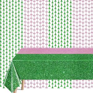 Witch Hat Crown Curtain Magic Bad Witch Theme Party Decoration,3.3 x 6.6ft Tinsel Foil Curtain Backdrop, Pink and Green Waterproof Tablecloth for Halloween, Wicked Party Decorations, 3Pcs