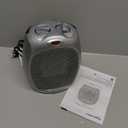 Amazon Basics Ceramic Space Heater, Portable Indoor Heating Solution, With Overheat and Tip-Over Protection, Thermostat, Non-Oscillating, 1500W, 7.52"D x 6.34"W x 9.45"H, Silver