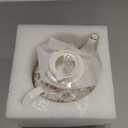 Flower Ceramic Teapot,22oz Porcelain Tea pot for Tea Coffee Milk for Office Home Men Women as Gift (White and big flowers)