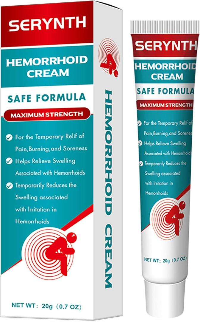 Hemorrhoid Care Cream - Relief for Pain, Itching, Burning & Swelling - Soothes Irritated Skin - 0.7oz (20g)
