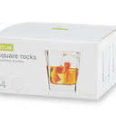 True Square Shot Glasses, Reusable Shot glasses, Perfect For Whiskey, Vodka, And Tequila, Party Shot Cups, Set Of 4, 10 OZ
