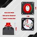 Battery Disconnect Switch 12v-48v with 2 Awg 12 Inch Cables, Waterproof Marine Battery Isolator Switch with 3/8 Inch Lugs for Car Rv Boat Truck Solar - On/Off Power Cutoff Kit