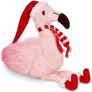Bearington Pluma The Festive Flamingo Stuffed Animal, Christmas Flamingo, 8.5 Inch Flamingo Christmas Decoration, Ideal Holiday Stuffed Animal Gift for Toddlers, Kids & Teens