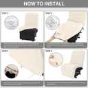 Easy-Going 100% Waterproof Recliner Cover Additional Seat Cover for Reclining Couch, Stretch Sofa Covers Washable Furniture Protector for Kids & Pets, 1 Seat, Beige