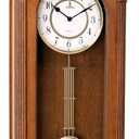 Pendulum Wall Clock Battery Operated - Large, Wooden Hanging Grandfather Wall Clock with Pendulum - Quiet, Made with Real Wood for Living Room Decor, Office & Home Dcor Gift 26x12