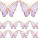 Geyee 10 Pcs Large Butterfly Centerpieces for Tables Butterfly Party Decorations 3D Paper Table Toppers Centerpieces Wall Decor for Birthday Baby Shower Wedding Party Supplies(Purple)