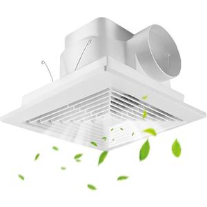 Bathroom Exhaust Fan 110 CFM 1.0 Sones Quiet Operation, Ceiling Mount Ventilation Fan Large Air-flow Capacity, Energy-Saving Ceiling Exhaust Fan, 4" Duct for Shower Bathroom Office Home (110CFM)