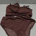 Herseas Womens High Waisted Bikini Sets Tummy Control Textured Two Piece Swim Suits 2026 Summer Ruffle Supportive Retro Bathing Suit Teens Trendy Coffee Beach Vacation Clothes Medium (Brown, Medium)