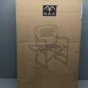 MacSports Heated Camping Padded Side Table| Battery NOT Included Director Chair, Gray