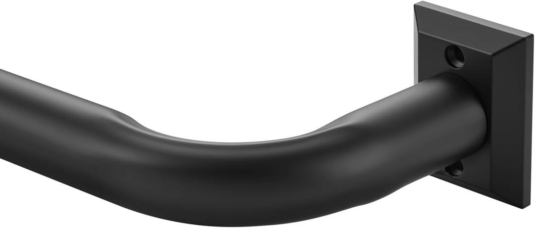 1 1/4 Diam Large Room Darkening Rods, 48-84Inch(4-7ft) Length Telescoping Wrap Around Curtain Rods For Bedroom Living Room Kitchen, Matte Black