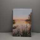 Lake Canvas Landscape Wall Art: Nature Picture Print Vertical Sunset Scene Painting Artwork for Bedroom Living Room Decor (24L" x 16W")