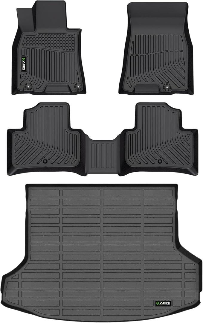 All Weather Floor Mats & Cargo Liner for Genesis GV70 2022-2025 (Not Electrified GV70) Custom Fit Full Set Accessories - Black