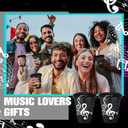 Skylety 24 Sets Music Themed Gifts Musical Tumbler Cups Bulk 24 oz Reusable Musical Note Plastic Tumbler with Straw and Lid Keychain Gifts for Music Lover Party Favor (Black)