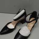 mysoft Women's Pointed Toe Low Chunky Heels Closed Toe Ankle Strap Dress Pump Shoes ,size 8