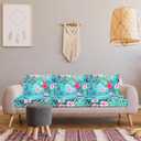 Newwiee 8Pcs Patio Cushion Covers Stretch Outdoor Cushion Cover Replacement for Patio Furniture Sofa Couch Slipcovers, Soft Flexibility Washable Furniture Protector(Fresh Floral,Fresh Color)