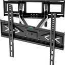 50 55 65 inch TV Wall Mount for 32-65 inch TVs, Full Motion Wall Mount TV Bracket with Articulating Dual Arms, Swivel Tilt Extension, Max VESA 400x400mm, Fits 12" 16" Wood Studs up to 77 lbs