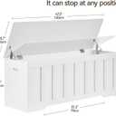 VANKILEY 47.2" Storage Chest Extra Large,Storage Trunk with 2 Safety Hinges,Wooden Storage Bench,Shoe Bench,47.2x15.7x19.1 Inch,Easy Assembly,Storage Bench for Bedroom,Living Room,entryway(White).