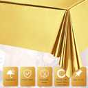 Tatuo 3 Pieces Foil Party Rectangular Table Covers Table Cloth 54 x 108 Inch Shiny Plastic Waterproof Tablecloth Party Desk Cover for Wedding Anniversary Engagement (Gold)