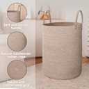 JMvicyroam Large Woven Laundry Basket Hamper,60L Cotton Rope Storage Bin for Blankets,Toys and Clothes,Decorative Tall Nursery Hamper for Living Room,Baby Nursery,Bathroom and Bedroom,Oatmeal