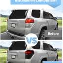 Voodonala for 4Runner Tail Light Cover, Smoked Rear Light Trim Guards Tint Compatible with Toyota 4Runner Accessories 2010-2013, Smoke Black