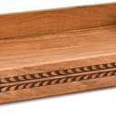 Nirman Serving Trays Acacia Wood Engraved Designer Tray with Handles | Elegant Gift for Home Decor, Hosting, Parties (15" x 10" x 1.75")