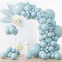 Voircoloria 130pcs Pale Aqua Balloons Different Sizes 18" 12" 10" 5" Aqua Blue Latex Balloon Garland Arch Kit for Birthday Baby Shower Graduation Wedding Gender Reveal Anniversary Party Decorations