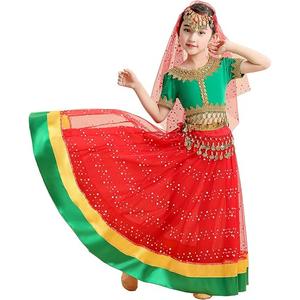 Girls Aladdin Jasmine Princess Dress Up Party Belly Dance Halloween Performance Costumes Cosplay Outfits XL