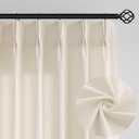 Pinch Pleat Linen 100 Inch Wide Curtains 90 Inches Long for Living Room Light Filtering Semi Sheer Farmhouse Sand Beige Pleated Curtain Hooks Rings for Patio Sliding Door Dining Room Large Window