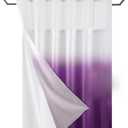 YI & ZE Waffle Weave Shower Curtain with Snap-in Fabric Liner Set, Hotel Style, Slub Textured Shower Curtain, 12 Metal Hooks Included, Waterproof & Washable Heavyweight Fabric, Purple, 72" W x 72" H