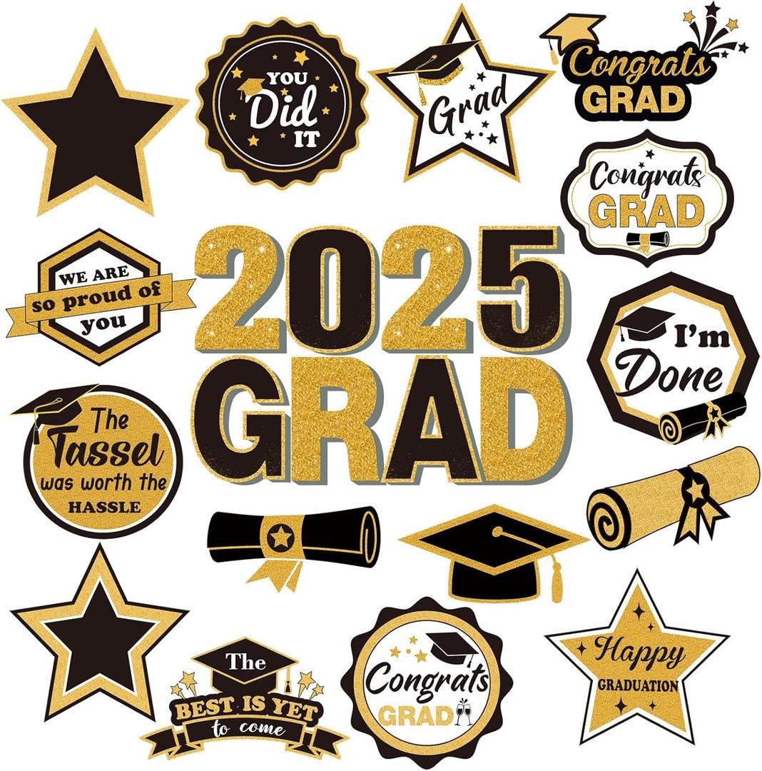 Fabbay 16 Pcs Graduation Magnets 2025 We are So Proud of You Graduation Car Magnets Congrats Grad Graduation Cap Magnets Stickers for Refrigerator Fridge Garage Door Magnetic Decorations