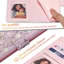 UEEBAI Wallet Case for iPhone 17 Pro Max, PU Leather Phone Cover Kickstand RFID Blocking Flip Case Card Slots Wrist Strap Relief Engraved Pattern Magnetic Closure Flower Folio Wallet, Lavender