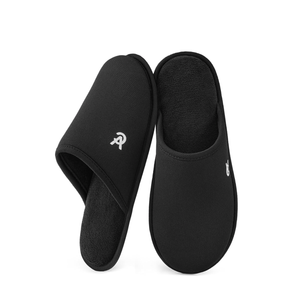 VeraCosy Men's Knitted Scottish Slippers with Soft Memory Foam Non Slip Indoor Rubber Sole, 7-8