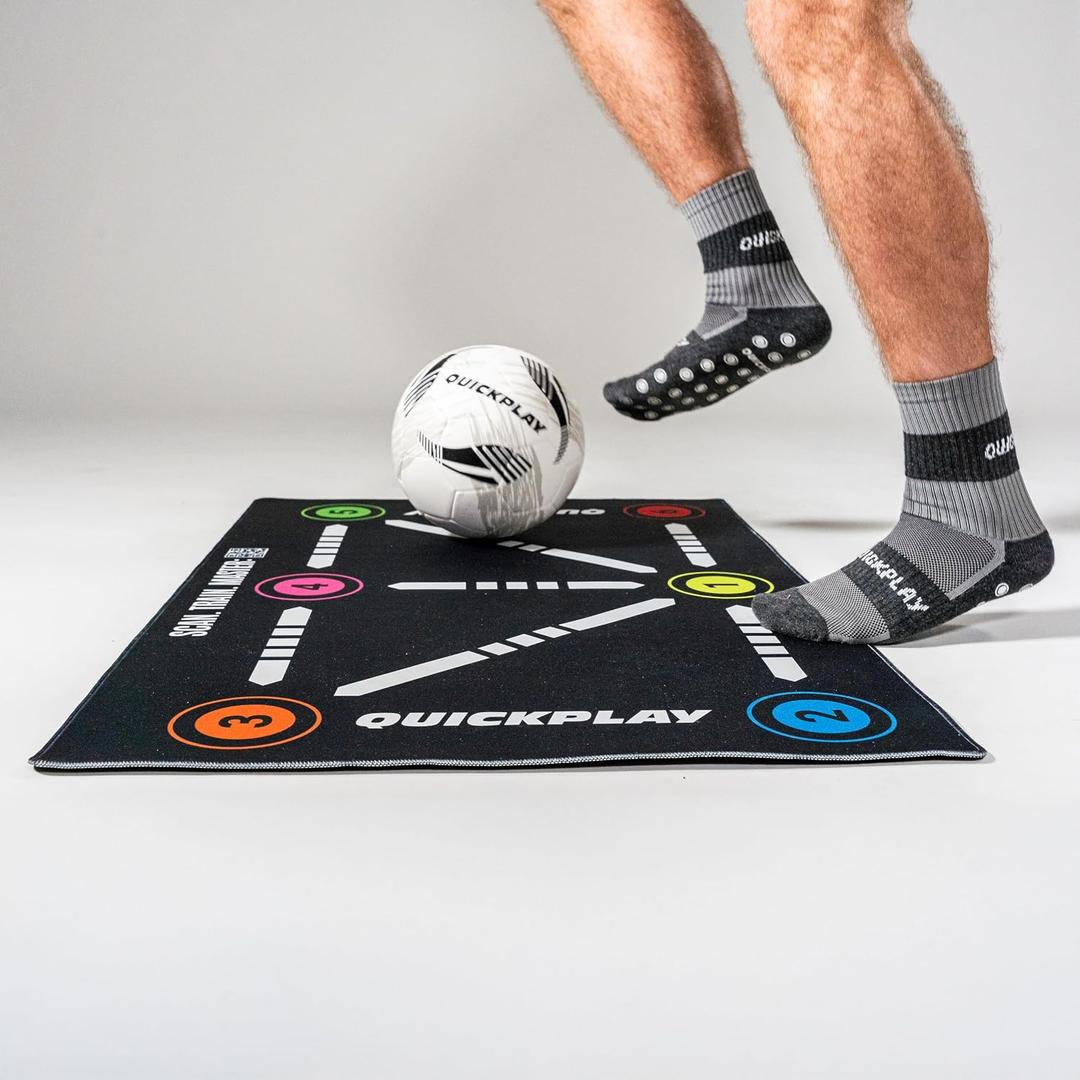 QUICKPLAY Ball Mastery Skills Mat with eCoach Training Video Access Soccer Footwork Trainer with Anti-Slip Base Soccer Skills & Ball Control Training for Kids & Adults