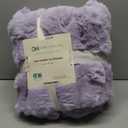 DREAMNINE Decorative Soft Fuzzy Faux Fur Throw Blanket for Couch Sofa 50" x 60", Reversible Plush Microfiber Thick Warm Fluffy Blankets for Winter, Cute Cozy Bubble Furry Blanket for Bed Chair, Purple