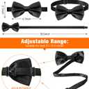 Hercicy 20 Pieces Bow Ties for Men, Formal Satin Solid Tuxedo Adjustable Length Pre Tied Bow Ties for Wedding Celebration (M)