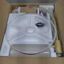 Nintiue Upgraded Modern Arc Dimmable Tall Standing Floor Lamp with Linen Shade, 1200 Lumens LED Bulb Included, for Living & Reading Room, Bedroom, Office & Nursery, Gold