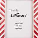 5x7 Red & White Bone Inlay Photo Frame  Handmade Chevron Pattern Picture Frame for Christmas Gifts, Holiday Home Dcor, Tabletop & Wall Display  Festive Rustic Frame, Gift Ready