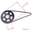 Doinal #35 Sprocket Rear with Chain 108 Links Replacement for Razor Dirt Bike MX350 MX650 SX500 Accessories 65 Teeth Sprocket with Electric Bike Flywheel Adapter