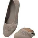poemlady Women’s Ballet Flat Shoes Dress Shoes Knit Round Toe Slip On Ballerina Walking Flats Shoes for Woman Low Wedge Casual, 9
